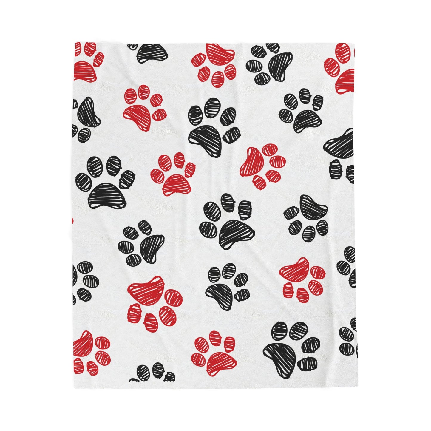 Cozy Paw Print Velveteen Plush Blanket, Pet Lover Gift, Soft Throw for Home, Animal-themed Decor, Snuggle Up This Winter
