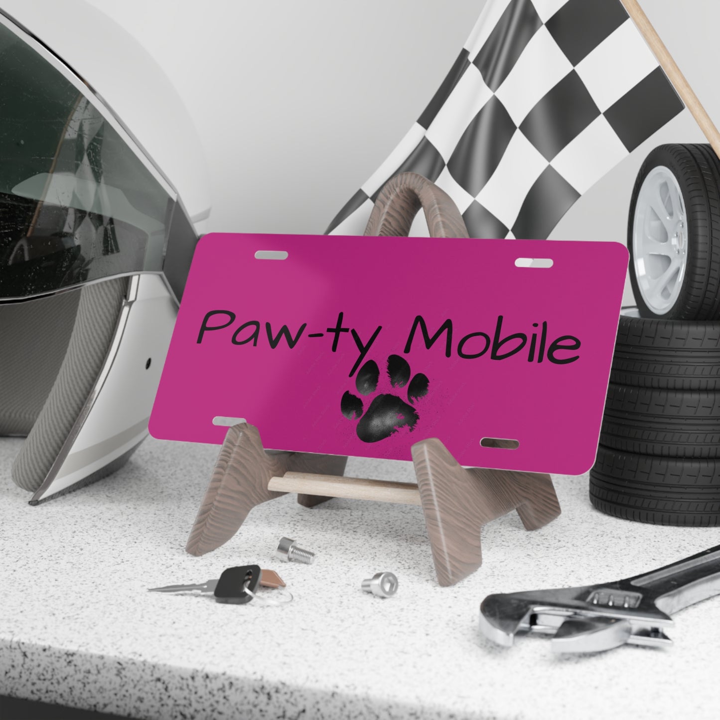 Paw-ty Mobile Vanity Plate
