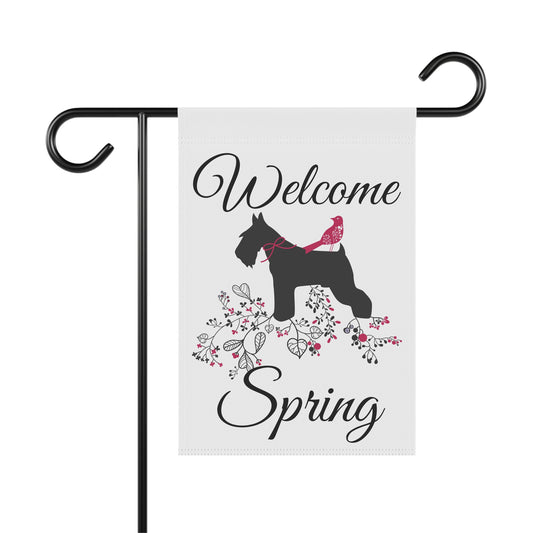 Spring Garden Banner with Scottish Dog
