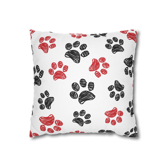 Pet Lover's Paw Print Pillowcase - Cozy Decor, Great Gift, Home Accents, Animal Lover, Cute Design