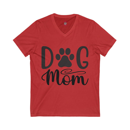 Dog Mom V-Neck Tee, Perfect Gift for Dog Lovers, Animal Lover Shirt, Casual Summer Tee, Cute Pet Apparel