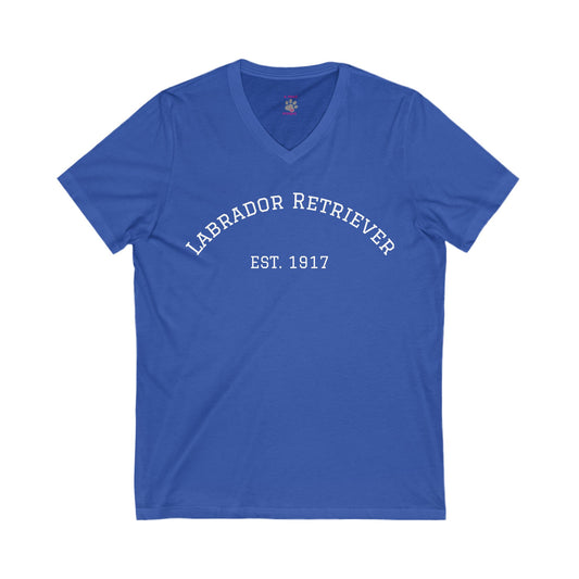 Casual V-Neck Tee Labrador Retriever EST 1912