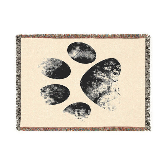 Cozy Pet Paw Woven Blanket - Perfect for Pet Lovers, Home Decor, Gifts for Animal Lovers, Throw Blanket, Personalized Gifts